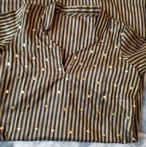 Gold India kurta black stripes
